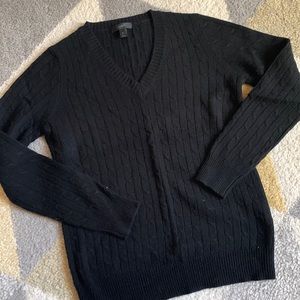 JCrew Cablekit Black Sweater